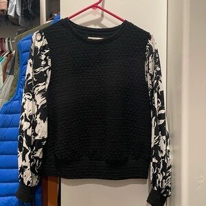 Porridge (Anthropologie) pullover top, black & white, SP